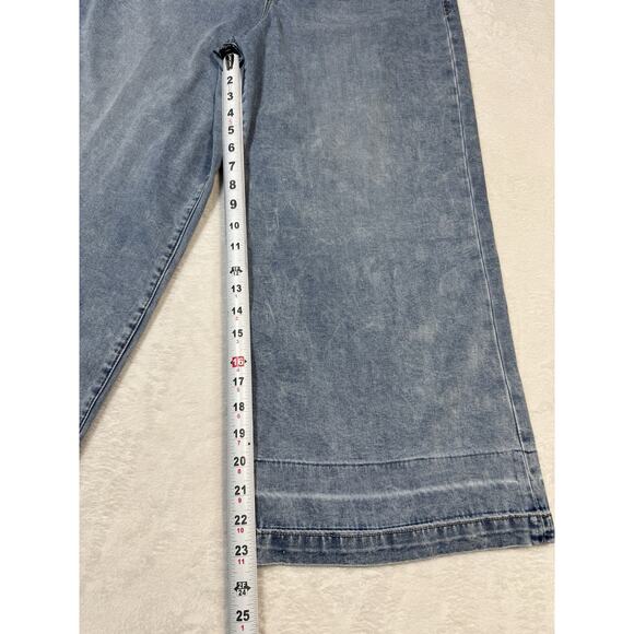 Dear John Womens Audrey Super High Rise Cropped Wide Leg Jeans Sz 31 (actual 34) - Picture 4 of 6